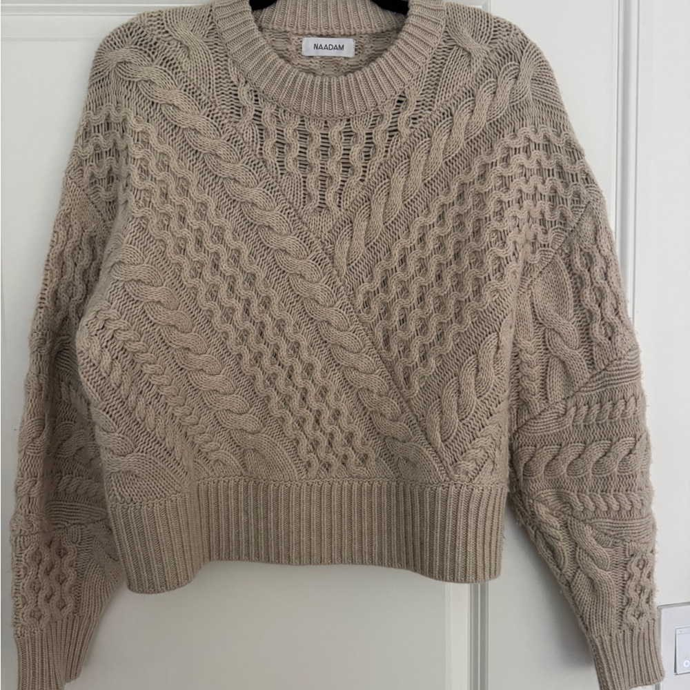 NAADAM Women's Cable Knit Sweater - Tan